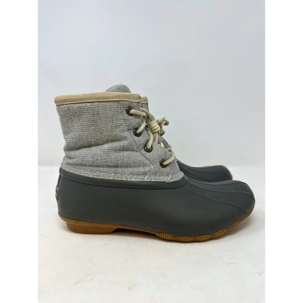 Sperry Saltwater Duck Boot Silver Grey 7